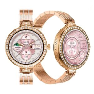 HW16 MINI LUXURY WOMEN ROSE GOLD SMART WATCH 1.35 INCH BT CALL WITH WEARFIT PRO APP
