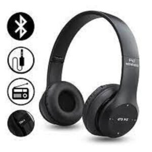 P47 Wireless Headphones | Bluetooth Foldable Headset | Stereo Sound | FM Radio & TF Card Support | Built-in Microphone