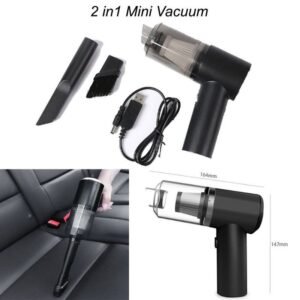 2-in-1 Wireless Portable Car Vacuum Cleaner | Cordless Handheld Mini Wet & Dry Cleaner