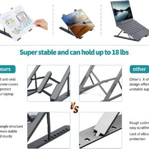 Plastic Foldable & Portable Laptop Stand | Lightweight Adjustable Laptop Holder | High-Quality ABS