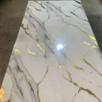 White, Grey & Gold | Marble Sheet Sticker 60x200cm | Waterproof Self-Adhesive PVC Wallpaper for Furniture Walls