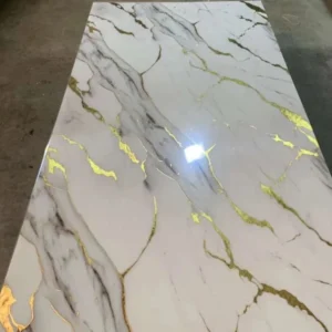 White, Grey & Gold | Marble Sheet Sticker 60x200cm | Waterproof Self-Adhesive PVC Wallpaper for Furniture Walls