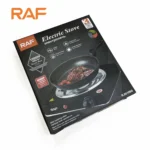 Black RAF R.8010B Electric Stove Hot Plate and Cooker with 1000W Power, Thermostat, and Uniform Heating