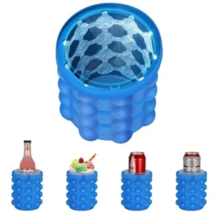 Silicone Ice Genie Cube Maker | 2-in-1 Ice Bucket Mold | Portable Soft Silicone Ice Cube Maker for Travel & Outdoor