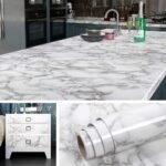 White & Dark Grey | Marble Sheet Sticker 60x200cm | Waterproof Self-Adhesive PVC Wallpaper for Furniture Walls