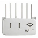 Light Gray WiFi Router Storage Box & Wall Mount Shelf  Universal Cable Organizer | Space-Saving Holder for Modem, Set-Top Box & Smart Devices | Home & Office Use