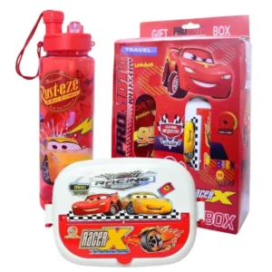 2-in-1 Kids Lunch Box & Water Bottle Set | School Combo Gift Pack with Bottle & Lunch Box | Multiple Cartoon Characters